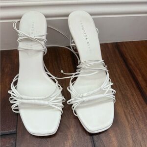 Veronica Beard White Strappy Women's Shoes Heels